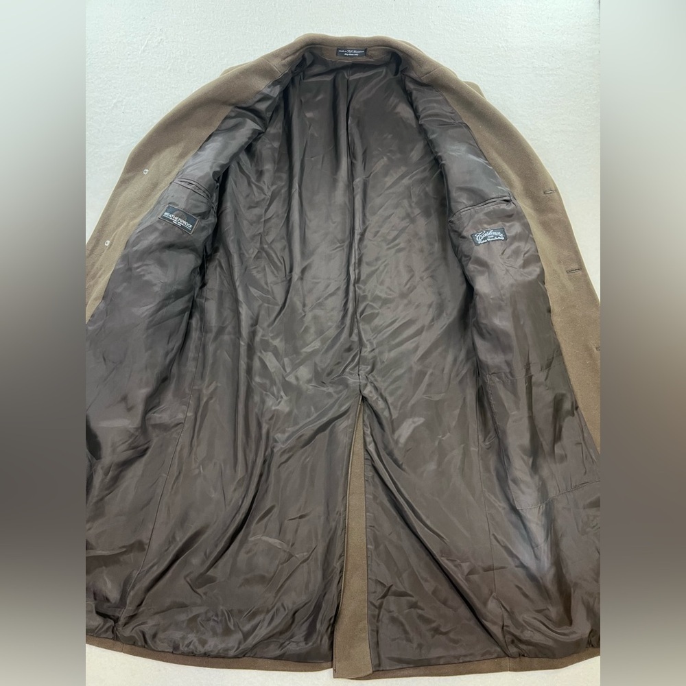 Vintage Weatherproof Brown Cashmere Blend Trench Coat Size R 42 - Picture 10 of 17
